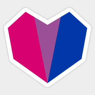 Bisexual Pride Flag Geometric Heart Sticker